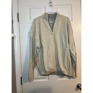 Tommy Bahamas Quarter-Zip Sweater Beige/ Cream Sz: Medium
